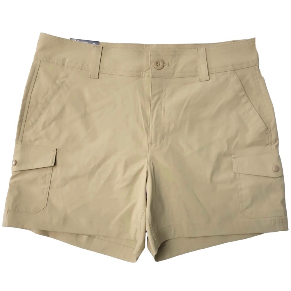 Eddie Bauer Ladies  2-Way Stretch Snap-Close Side Cargo Pocket Shorts (Khaki, 6) - Picture 2 of 2